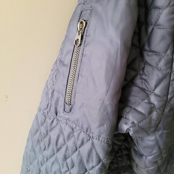 The North Face sz S Womens Blue Quilted Bomber Jacket *Flaws* - Picture 7 of 11